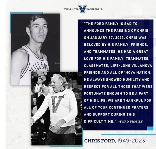 The sports world mourns the passing of South Jersey icon Chris Ford
